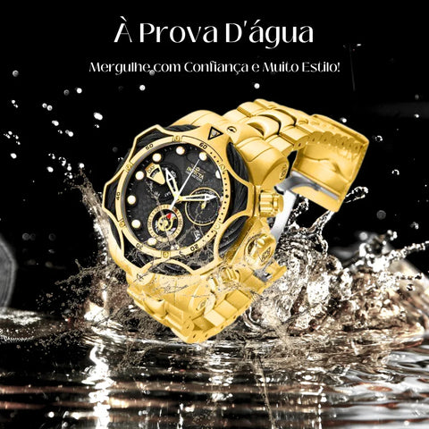 Relógio masculino Invicta Venom Banhado a Ouro 18K