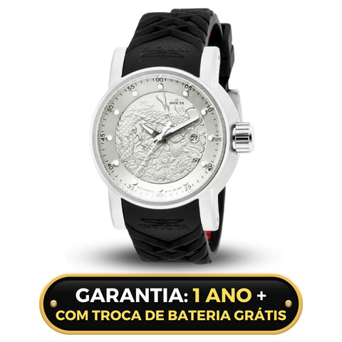 Relógio Masculino Invicta Yakuza Banhado a Prata e Ouro 18K