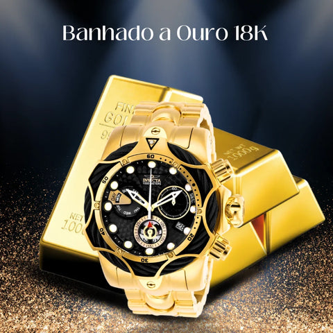Relógio masculino Invicta Venom Banhado a Ouro 18K