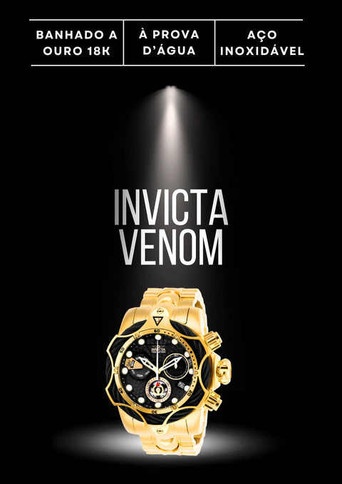 Relógio masculino Invicta Venom Banhado a Ouro 18K