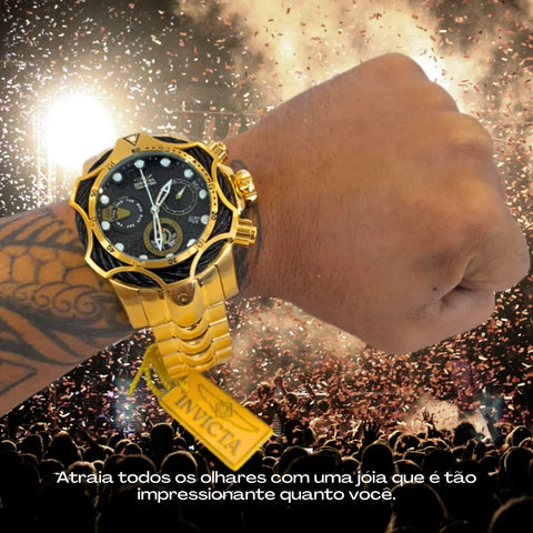 Relógio masculino Invicta Venom Banhado a Ouro 18K